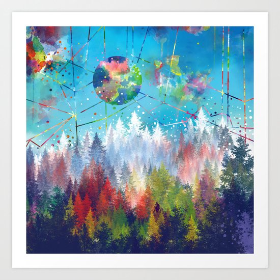 colorful forest 3 Art Print