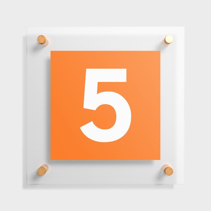 Number 5 (White & Orange) Floating Acrylic Print