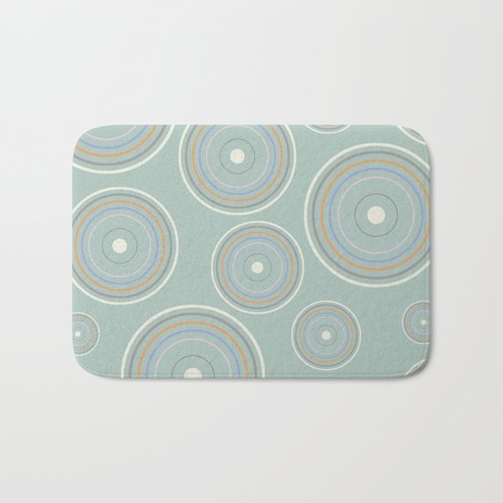 CONCENTRIC CIRCLES IN GREEN (abstract pattern) Bath Mat