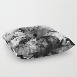 Snow (monochrome geometric abstract) Floor Pillow