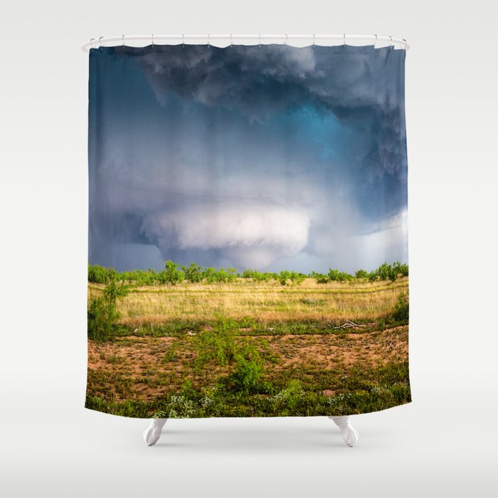 Texas Tornado - Twister Appears Under Mesocyclone on Stormy Spring Day in West Texas Shower Curtain