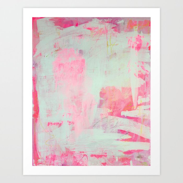 Neon Pink Mess Art Print