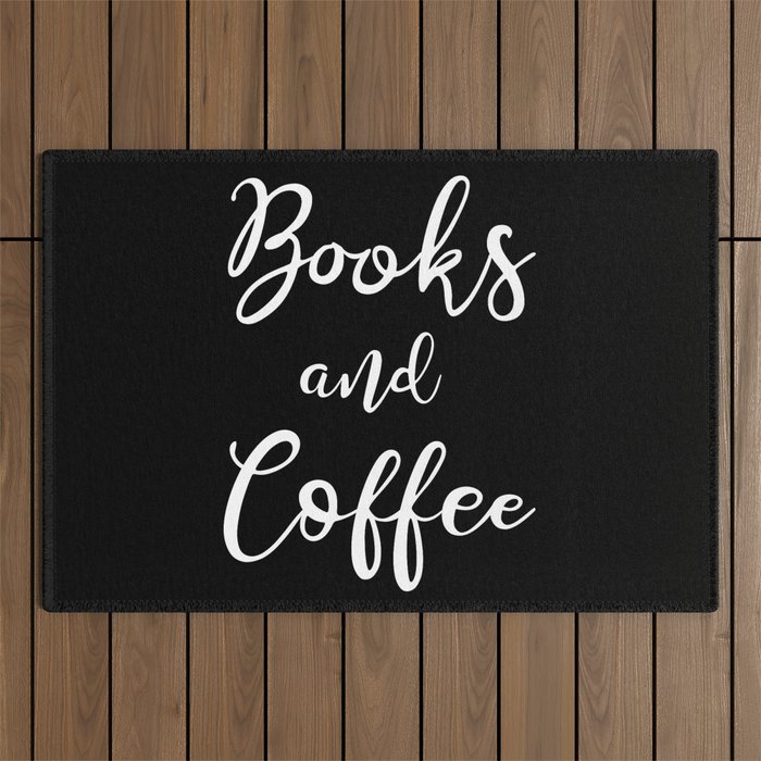 Books, Coffee Outdoor Rug