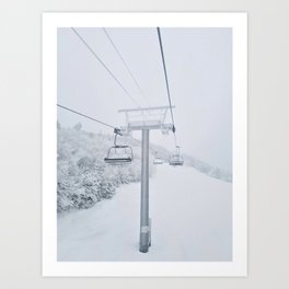 Skiing in New Hampshire Art Print