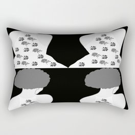 Woman At The Meadow Vintage Dark Style Pattern 30 Rectangular Pillow