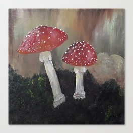 Magical Toadstools, mushrooms, oil painting by Luna Smith, LuArt Gallery Canvas Print