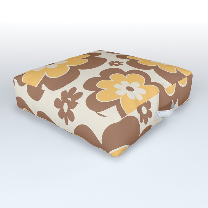 Colorful Retro Flower Pattern 601 Outdoor Floor Cushion