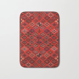 -A30- Red Epic Traditional Moroccan Carpet Design. Bath Mat