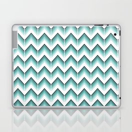 Green & White-colored Geometric waves design Laptop Skin