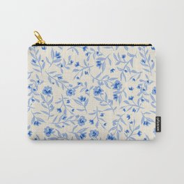 Blue Artistic Floral Carry-All Pouch