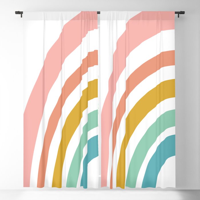 Simple Happy Rainbow Art Blackout Curtain