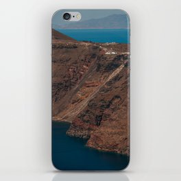 Santorini Coastline Cliffs | Red Volcanic Island & the Sea | Landscape of the Greek Islands, Europe iPhone Skin
