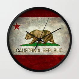 California Republic state flag Wall Clock