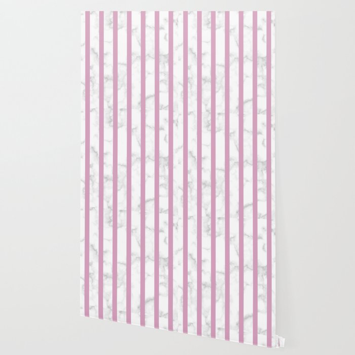 Marble Vertical Stripe Pattern Baby Pink Wallpaper By Rayowag
