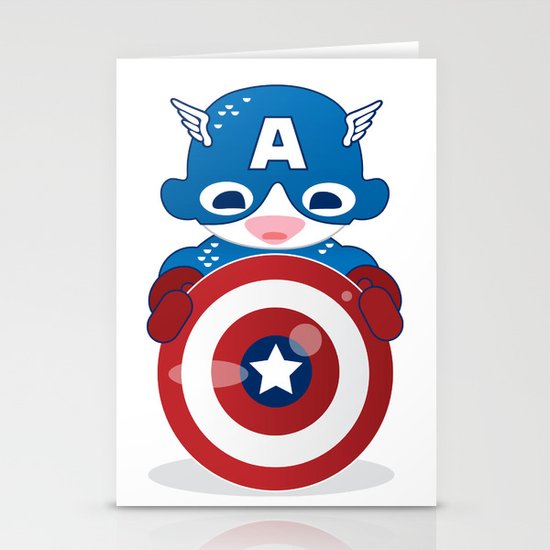 CAPTAIN AMERICA ROBOTIC Stationery Cards