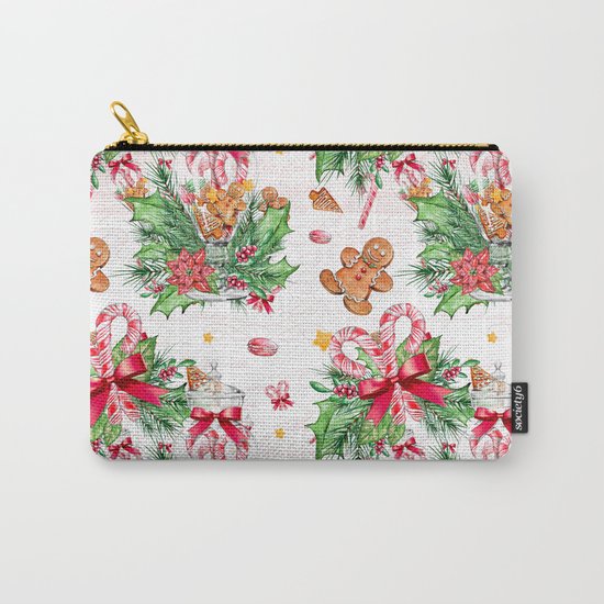 Christmas gingerbread candy cane Carry-All Pouch
