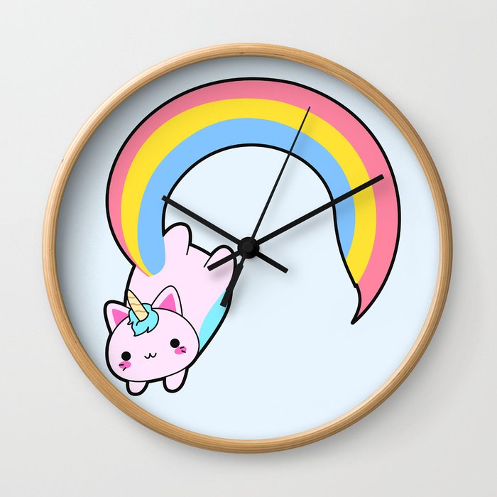 Kawaii proud rainbow cattycorn Wall Clock