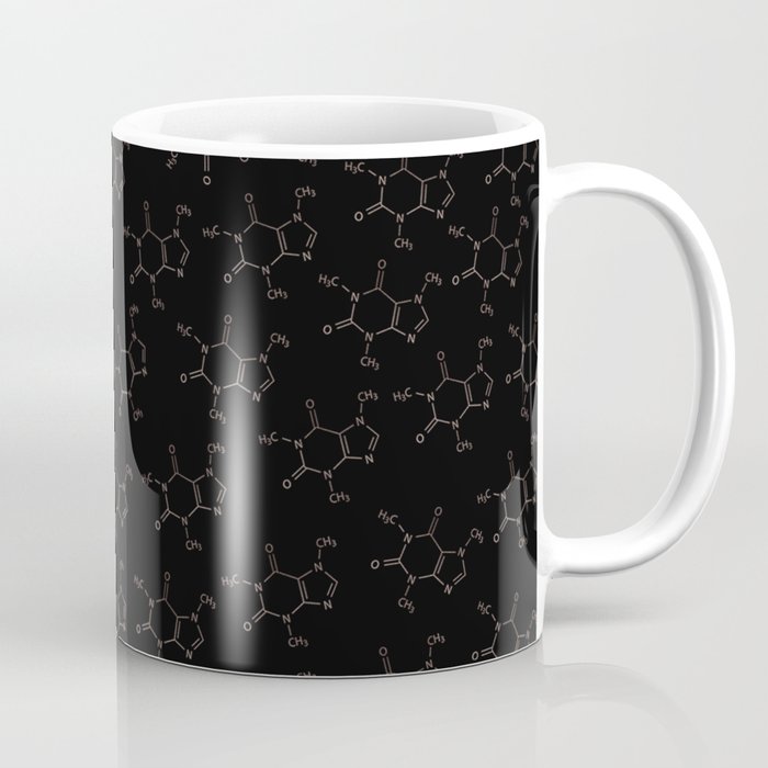 Caffeine pattern- Rose gold/ Black Coffee Mug