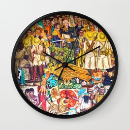 History of Mexico by Diego Rivera Wall Clock
