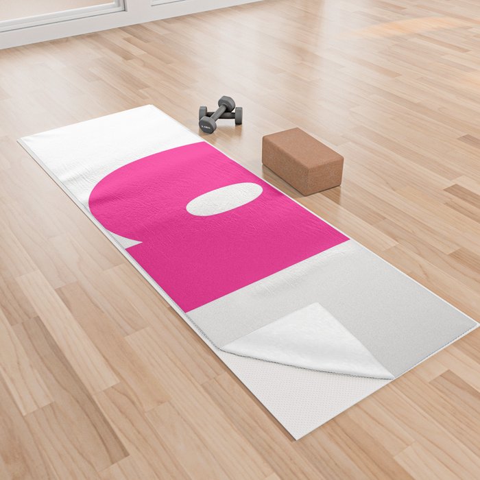 q (Dark Pink & White Letter) Yoga Towel