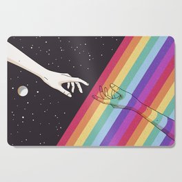 Hands Rainbow Space Stars Cutting Board