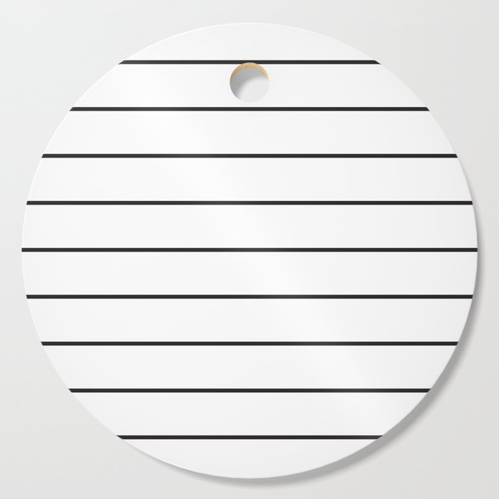 Simple Stripe | Black on White Cutting Board