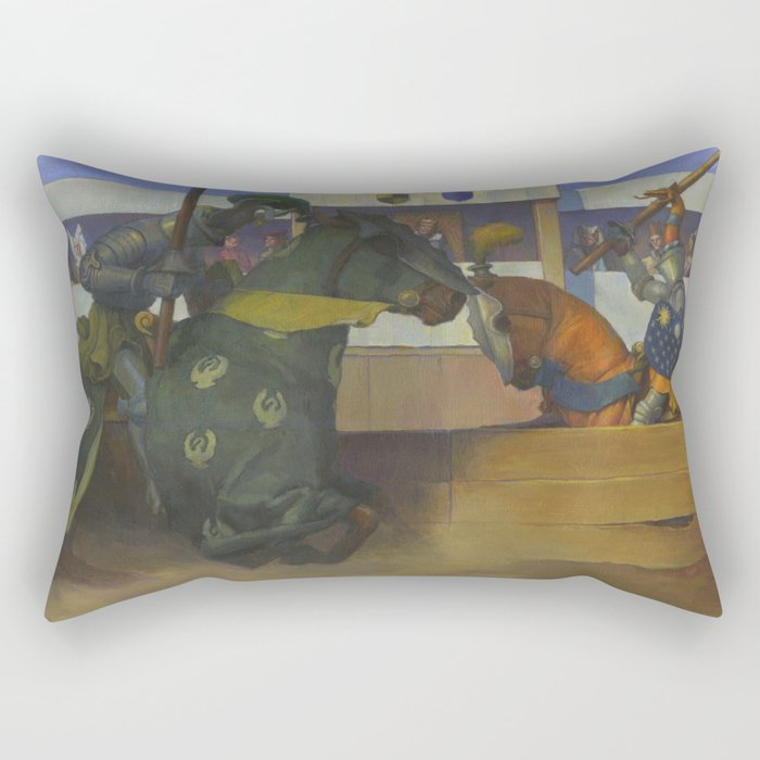 A Medieval Knights Jousting Tournament Rectangular Pillow