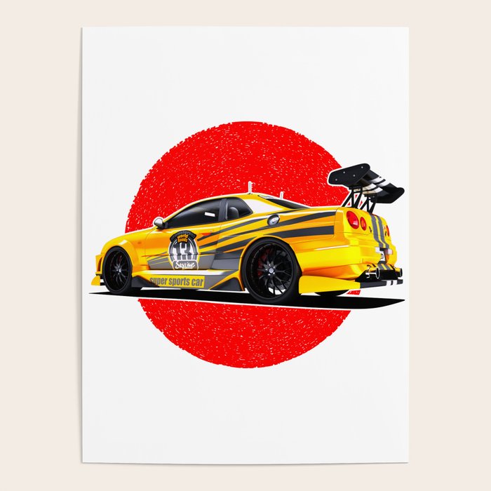 Sports car Japanese style. Poster by oleggol Society6