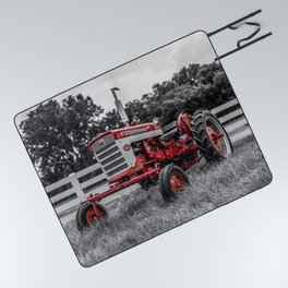 IH 240 Farmall Tractor Red Tractor Color Isolation Picnic Blanket