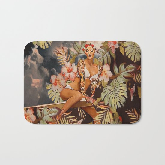 Swimming in the jungle Bath Mat