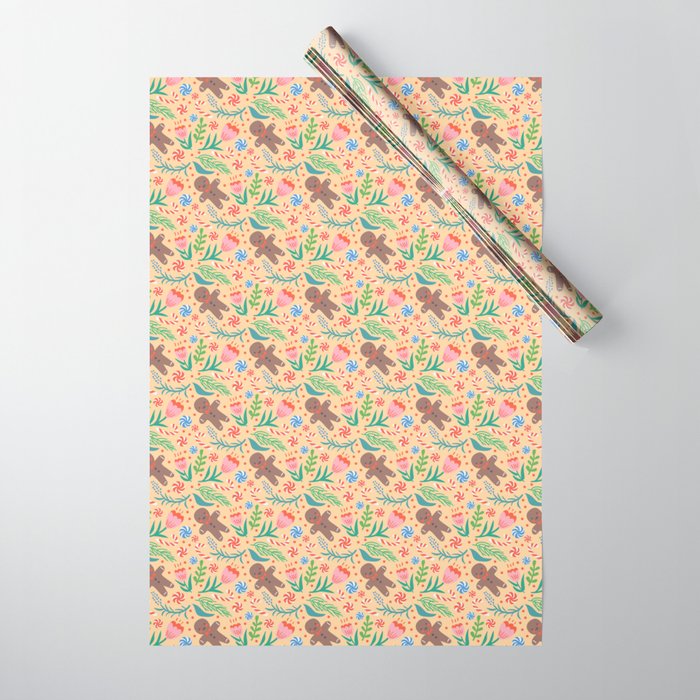 Christmas Pattern: Peach Wrapping Paper
