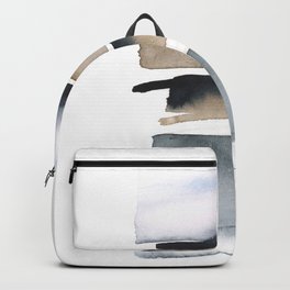Brush Strokes Backpack | Curated, Minimal, Painting, Beige, Urbancity, Watercolor, Modern, Brown, Ink, Grey 