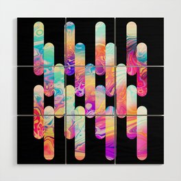 IRIDESCENT MARBLE TEXTURED SHAPES Wood Wall Art