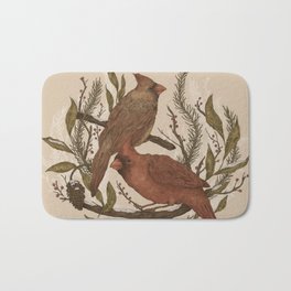 Wintery Cardinals Bath Mat