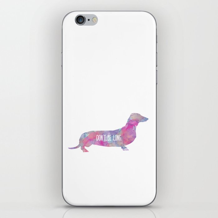 Dachshund, Watercolor Animal Pet Dog Painting, Quirky Cute Illustration Fun iPhone Skin
