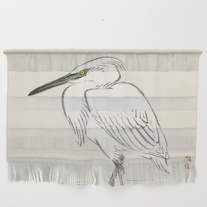 Snowy egret by Kōno Bairei Wall Hanging