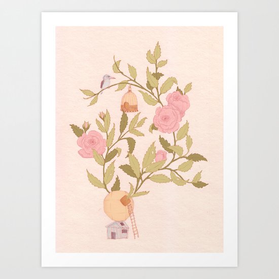 RoseBird Art Print