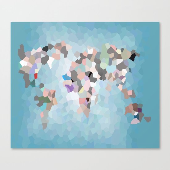 Travel Map Geometric Abstract of the World Canvas Print