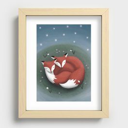 Sleeping Fox Couple in Love Recessed Framed Print