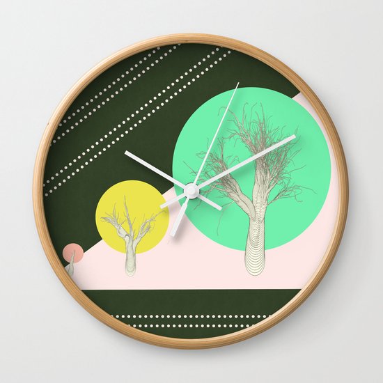In my world forests are geometric Wall Clock