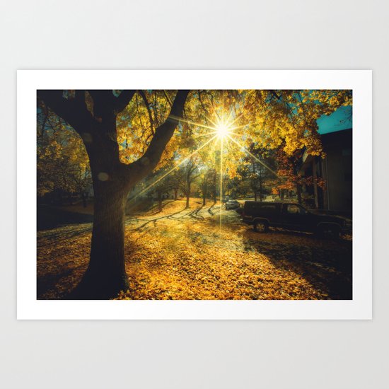 The Last Weekend of Calming Yellow Autumn Art Print