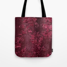 Velvet Tote Bag - Vintage Floral, Ink - Tote Bag