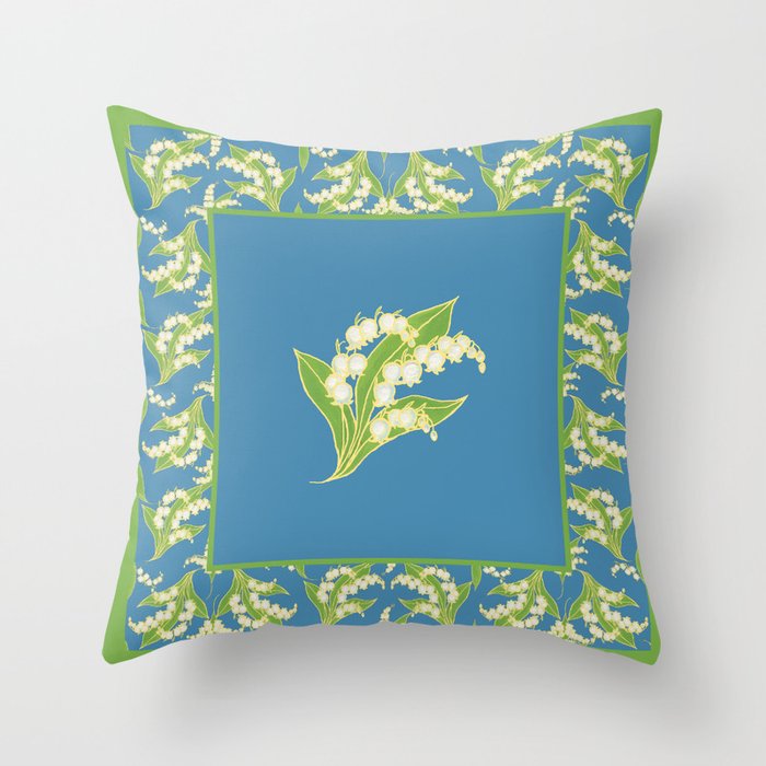 Vintage Lily-of-the-Valley Throw Pillow