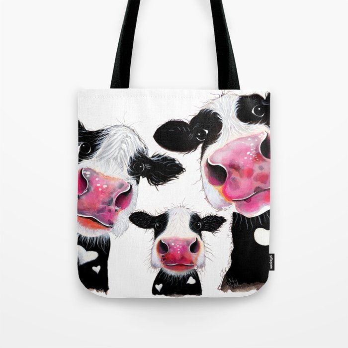 CoW PRiNT ANiMaL PRiNT ' THe NoSeY FaMiLY ' BY SHiRLeY MacARTHuR Tote Bag