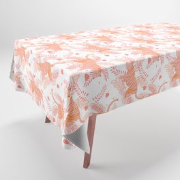 Orange and pink tiger Tablecloth