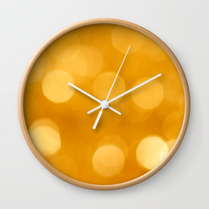 Blurred Golden Yellow Pattern  Wall Clock