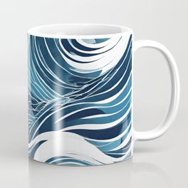 Abstract Texture Blue Ocean Wave Coffee Mug