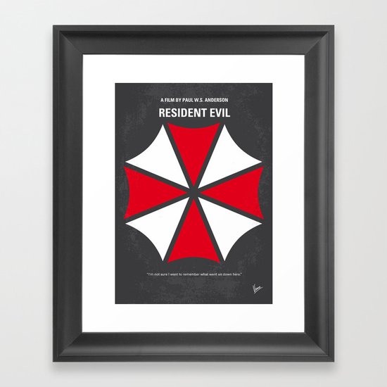 No119 My RESIDENT EVIL minimal movie poster Framed Art Print