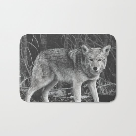Mighty Wolf (Black & White) Bath Mat