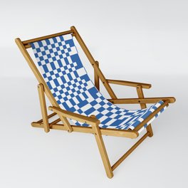 Checkerboard Pattern - Blue 2 Sling Chair
